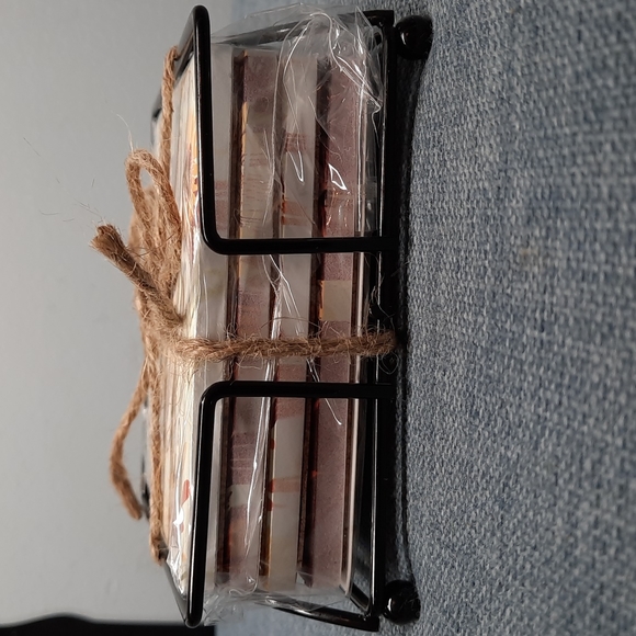 Ceramic Absorbent Coaster Set Fall Autumn Harvest Thanksgiving Blessings NWT - Picture 5 of 7